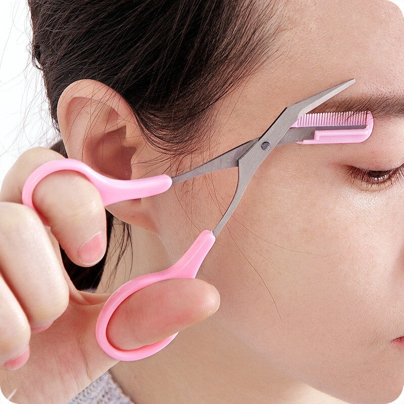 Safe Eyebrow Trimmer Makeup Tools Stainless Steel Eyebrow Scissors