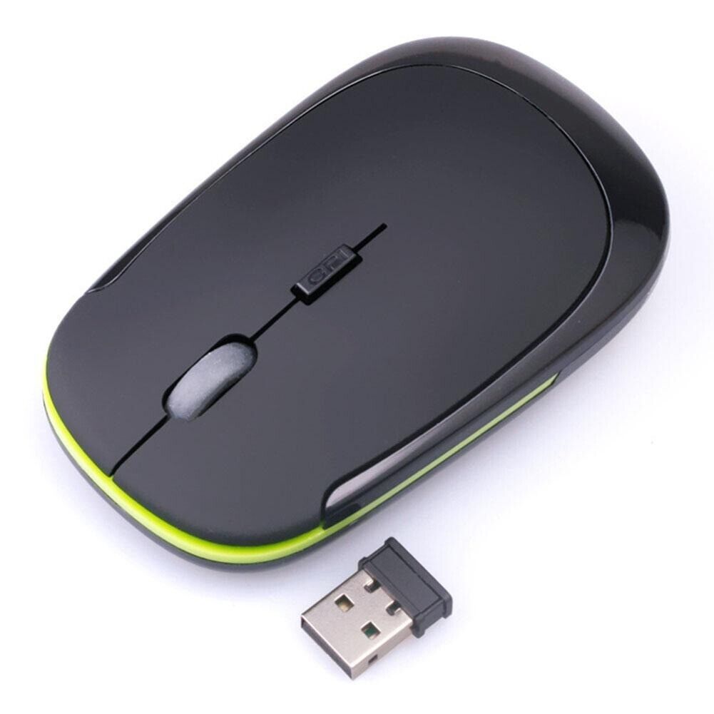 Portable Wireless Mouse Slim 2.4ghz for Laptop Pc 1600dpi 10m Free Movement