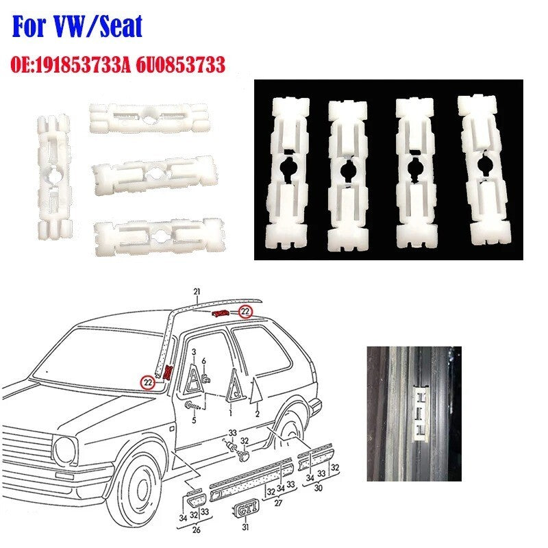 4x Roof Rail Bar Cutter Clips fits Moulding VW Golf 7 MK2 Jetta GTI Caddy Passat