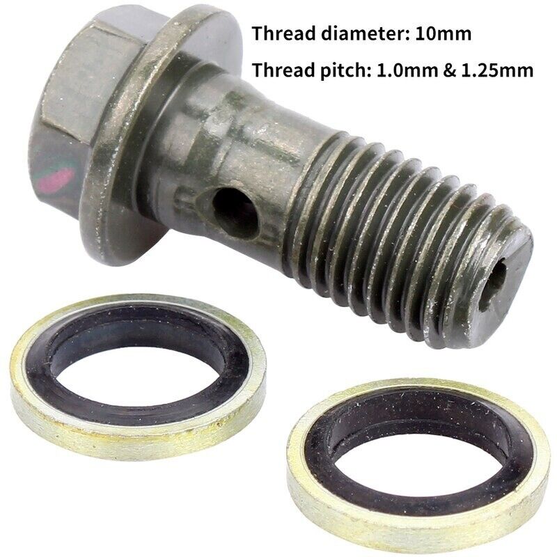 Motorcycle Drain Oil Cooler M10x1.0 Brake Tubing Screw