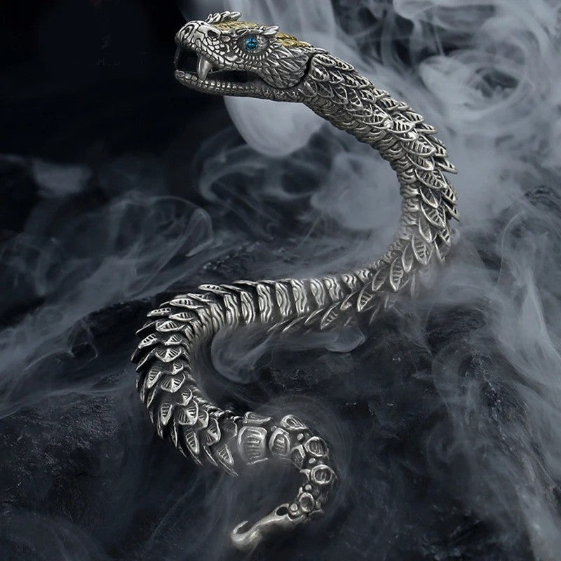 Medusa Bracelet Mens High-end Sense Personality Rattlesnake Hip Hop 20cm